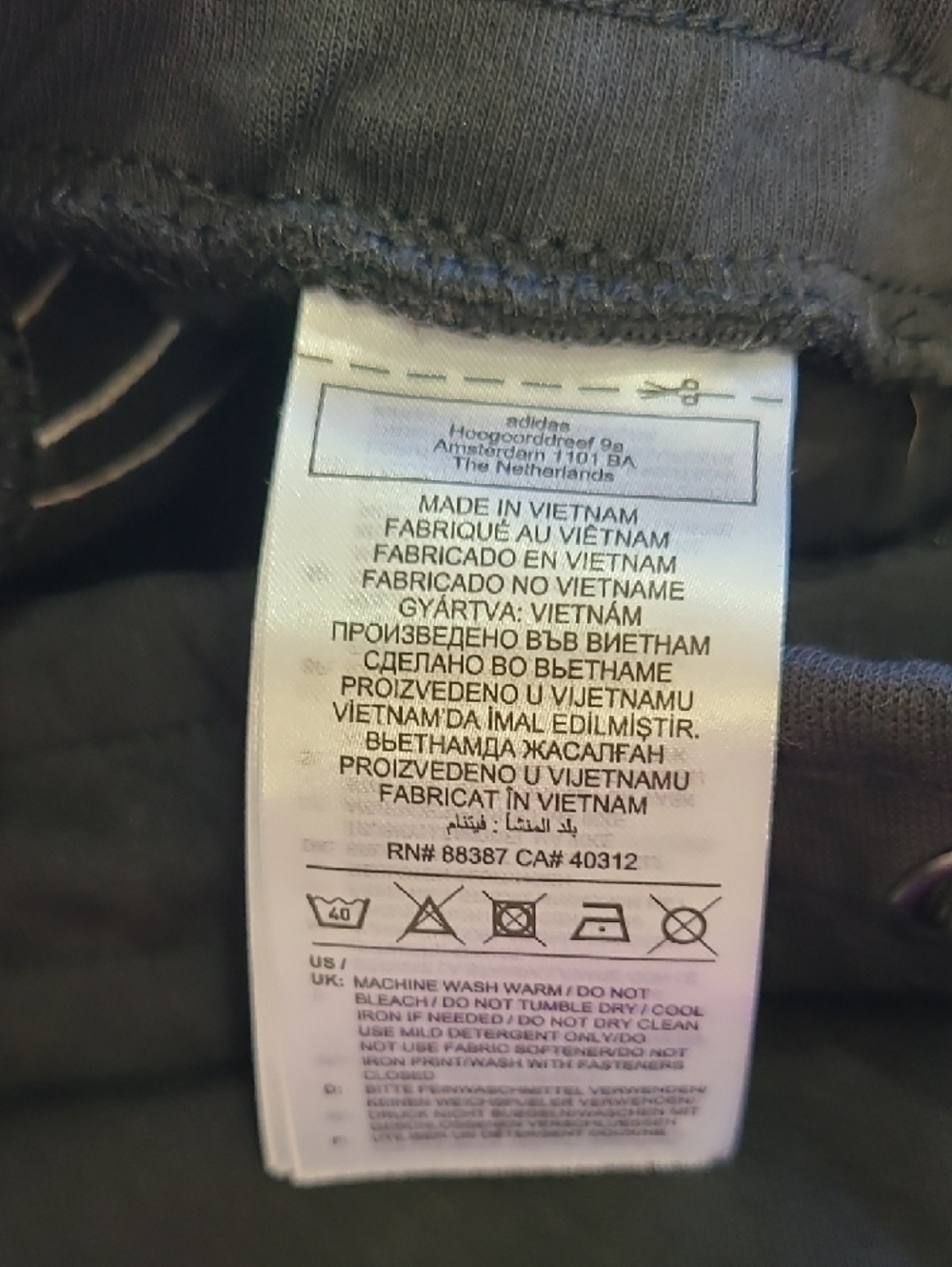 Adidas Black and White Track Pants with Logo Tag NWOT - Picture 8 of 8